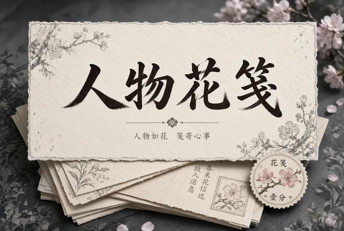 人物花笺内容图
